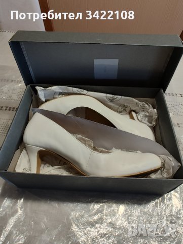 Дамски бели кожени обувки Salamander, размер UK 5,5, снимка 5 - Дамски обувки на ток - 42625744
