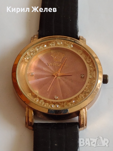 Марков дамски часовник VERSACE с кожена каишка много красив - 21753, снимка 6 - Дамски - 36192017