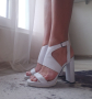Бели сандали естествена кожа , снимка 1
