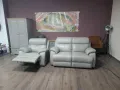 Сив кожен комплект двойка и фотьойл "Grayson", снимка 2