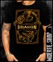 Черна тениска с щампа DRAGON GOLD FEVER, снимка 1 - Тениски - 41347519