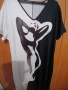 НОВА 3-4xl ЕФЕКТНА ДЪЛГА РОКЛЯ В ЧЕРНО И БЯЛО С ЖЕНСКО ТЯЛО, снимка 2
