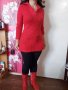 Червен пуловер, снимка 1 - Блузи с дълъг ръкав и пуловери - 39000872