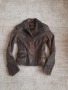 Дамско кафяво кожено яке. Винтидж , снимка 8