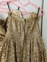 Разпродажба Официална рокля с пайети златна разкроена бюстие, снимка 8