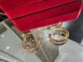 CARTIER Nail Juste un Clou Hoop Rose Gold Diamonds Дамски Обеци Пирон, снимка 1