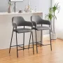 ПРОМОЦИЯ Бар столове с облегалка в сиво, к-т от 2бр C-U-BS-B0291GY, снимка 2
