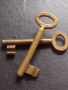 Два стари бронзови ключа от соца за брава за КОЛЕКЦИЯ ДЕКОРАЦИЯ БИТОВ КЪТ 40983, снимка 4