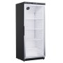 Хладилник 600л - четири регулируеми рафта и стъклена врата /Черен/