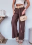Дамски елегантни панталони с широки крачоли и колан, 2цвята , снимка 13