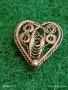 Винтидж бижу във формата на сърце филигранна изработка ювелирна изработка 52456, снимка 2