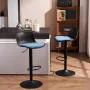 Висококачествени бар столове с регулируема височина, к-т от 2бр EUYY102-KS-1909BK-BL, снимка 1