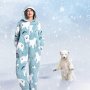 Нова Женска пижама от полар с качулка Топла Пухкава Плюшена Подарък, снимка 1 - Пижами - 42267280