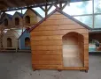 Дървена къща за куче с веранда , кучешка колиба дървени къщи за кучета, снимка 5
