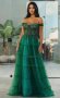 Бална рокля от тюл с корсет в маслено зелено , снимка 1 - Рокли - 41565440