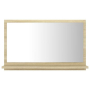 vidaXL Огледало за баня, дъб сонома, 60x10,5x37 см, ПДЧ（SKU:804565