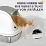 PawHut Котешка тоалетна от неръждаема стомана с капак, снимка 10