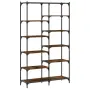vidaXL Етажерка опушен дъб 100x32x170 см инженерно дърво и желязо, снимка 1
