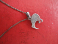 Сребърно колие птица с камъни 925, снимка 5