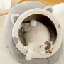 Пухкаво легло за котки с розови уши и играчка, пещера за вашата котка, снимка 3