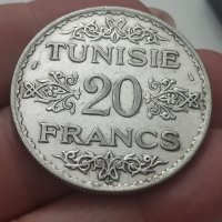 20 франка 1934 година Тунис сребро

, снимка 2 - Нумизматика и бонистика - 41731840