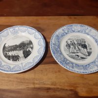 Две стари колекционерски чинии порцелан маркировки, снимка 1 - Антикварни и старинни предмети - 39164006