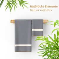 JS Поставка за кърпи за баня 55 см Самозалепващо бамбуково дърво, снимка 2 - Други стоки за дома - 42103691