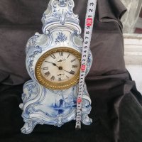 Антикварен порцеланов настолен часовник будилник , снимка 7 - Колекции - 34683754