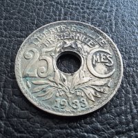 Стара монета 25 сантима 1933 г. Франция - топ !, снимка 6 - Нумизматика и бонистика - 42219848
