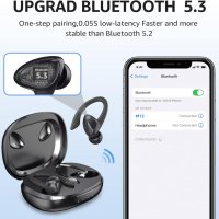 Безжични слушалки ANNILA, Bluetooth 5.3 с Hi-Fi стерео аудио, HD микрофон, Type-C, IP7 – черни M12, снимка 3 - Безжични слушалки - 42282808
