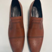 Мъжки кожени официални обувки - Светлокафяви - 44, снимка 2 - Официални обувки - 41597366