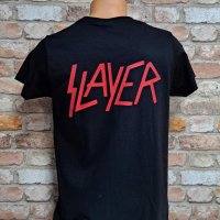 Нова мъжка тениска с дигитален печат на музикалната група Slayer с ГРЪБ, снимка 7 - Тениски - 42648754