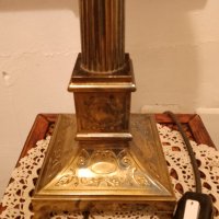 Арт Деко нощна ,настолна лампа бронз оргиналнално стъкло, снимка 3 - Антикварни и старинни предмети - 41706934