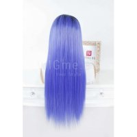 Дълга права синя лейс фронт перука Алиа, снимка 2 - Аксесоари за коса - 35901548