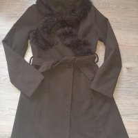 Дамско палто и подарък шал с естествен косъм , снимка 3 - Палта, манта - 34623237
