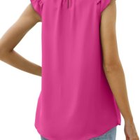 Дамска шифонена риза с плисиран потник без ръкави, 8цвята , снимка 3 - Корсети, бюстиета, топове - 40340606
