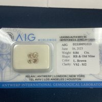 Диамант 4бр. AIG Сертификат 0,84 ct., снимка 1 - Други - 41408778