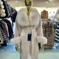 Дамско луксозно палто кашмир вълна и лисица код 318, снимка 1 - Палта, манта - 39712701