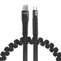 КАБЕЛ ЗА ТЕЛЕФОН ПРУЖИНЕН USB + MICROUSB 120CM FULLLINK UC-12 02529, снимка 1 - USB кабели - 38608778