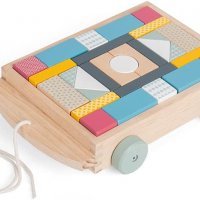 Нова Детска играчка дървена количка образователна игра с форми цвят, снимка 5 - Образователни игри - 39977402