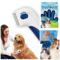 Електрически гребен за почистване и убиване на бълхи и ръкавици за почистване на косми, снимка 1 - За кучета - 44699279
