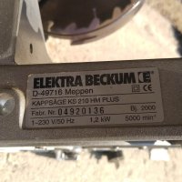 Циркуляр пендула Elektra Becum KS 210 HM plus , снимка 2 - Други инструменти - 41261992