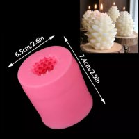 3D цяла шишарка цилиндър силиконов молд форма калъп шоколад фондан гипс сапун декор свещ, снимка 2 - Форми - 26842140
