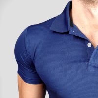 Сини мъжки спортни ризи с къс ръкав / спортно елегантни тениски с яка, снимка 4 - Ризи - 41394859