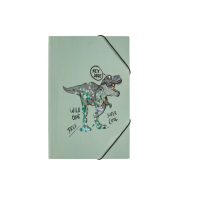  Папка, Динозавър с конфети, зелена, 24x32cm, снимка 1 - Ученически пособия, канцеларски материали - 44740684