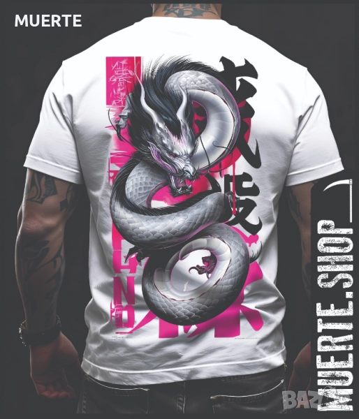 Тениска с щампа – DRAGON ROSE, снимка 1