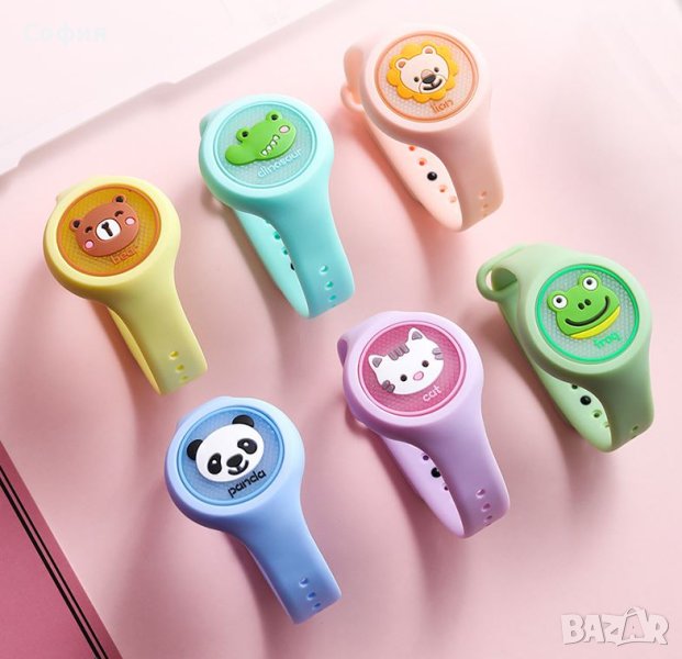 Детска светеща силиконова гривна / часовник против комари, насекоми и мушици НОВО!!!, снимка 1