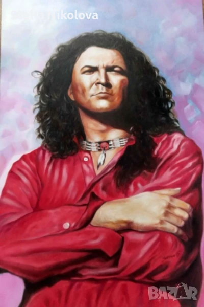 Портрет на Ian Gillan,55/80, маслени бои,без рамка, снимка 1