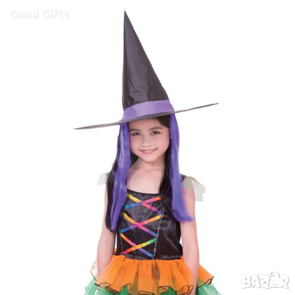 Хелуин шапка с перука на магьосница, снимка 1