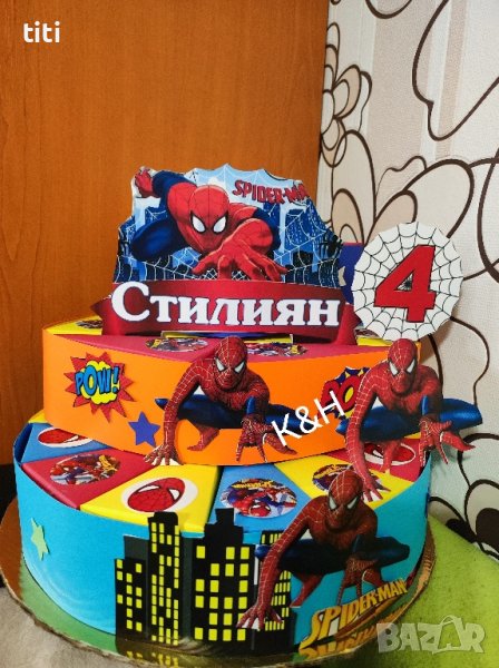 Картонена торта Спайдърмен , снимка 1